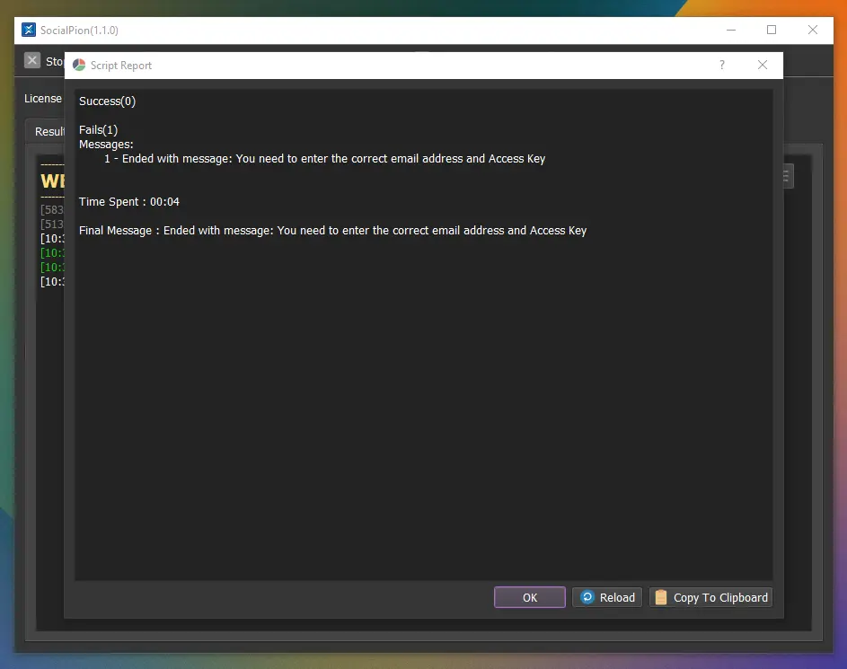 1-Email address and Access key 1 Email Address And Access Key