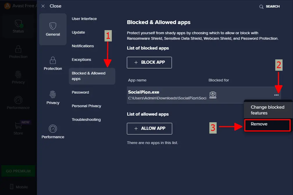 12-Avast báo lỗi block app 12 Avast Báo Lỗi Block App